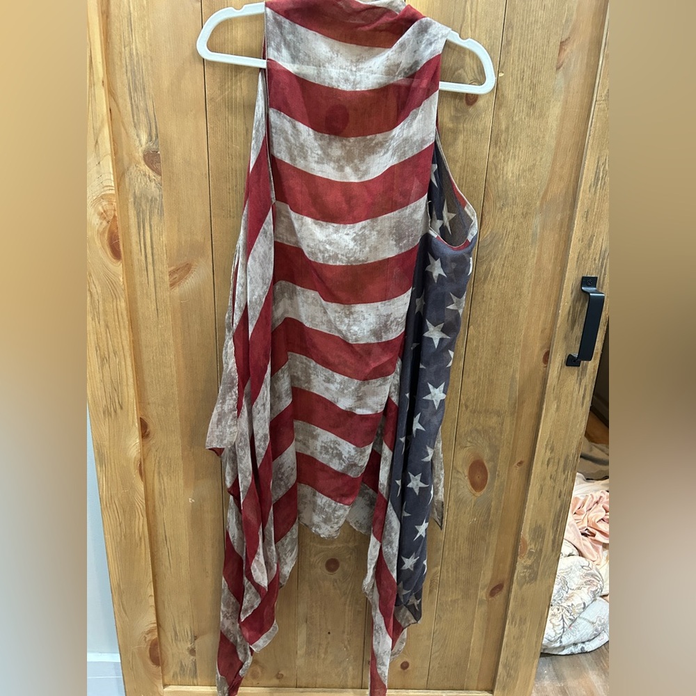 Patriotic Red, White, and Blue Cape - Picture 2 of 3